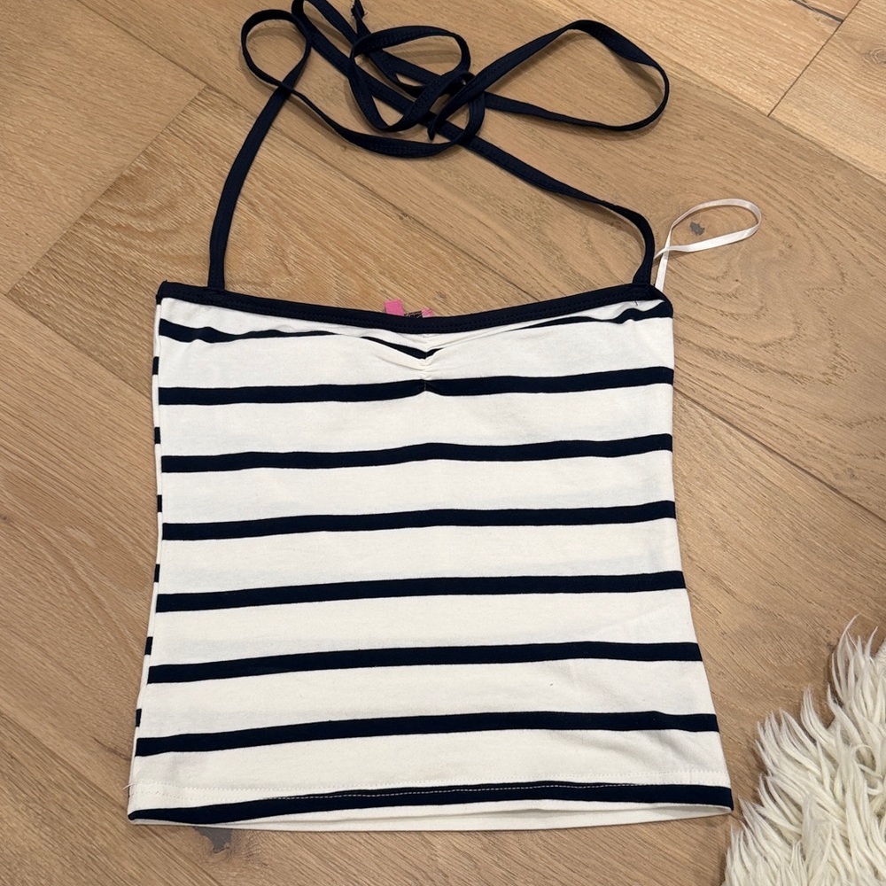 Edikted Navy and White Striped Top